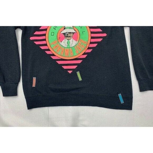 Vintage 80s Original Panama Jack Sweatshirt Black Surf Beach - Picture 6 of 6